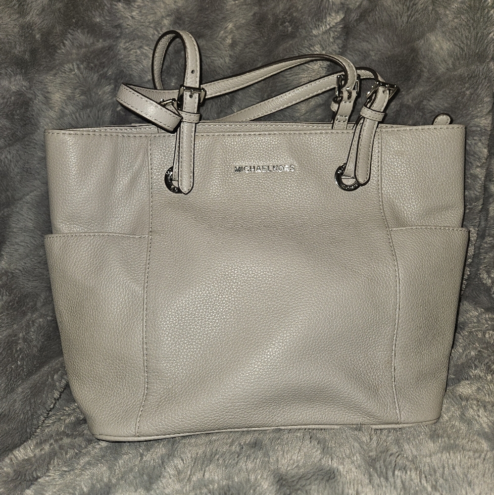 Michael Kors Grey Classic Tote Bag with Silver Hardware